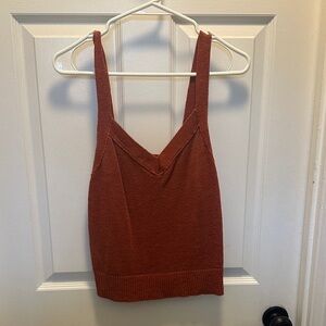 Banana Republic Rust Knit V-Neck Tank Top Sweater
